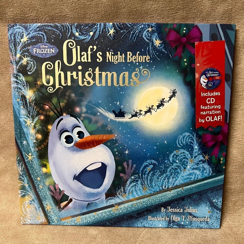 Olaf's Night Before Christmas Jessica Julius HC with Read Along Audio CD Rhyming